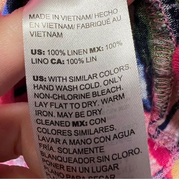 Chicos medium Linen Floral Ruched Sleeve Tee - Picture 5 of 16